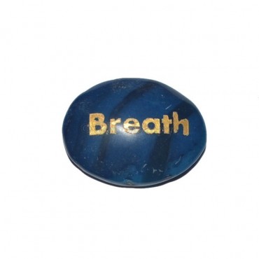 Blue Onyx Breath Engraved Stone