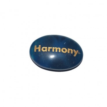 Blue Onyx Harmony Engraved Stone