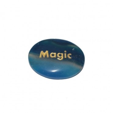 Blue Onyx Magic Engraved Stone