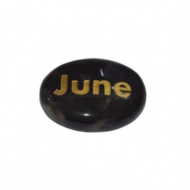 Black Onyx June Engraved Stone