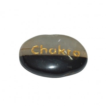 Black Onyx chakra  Engraved Stone