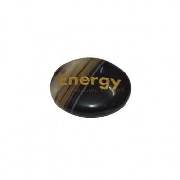 Black Onyx Energy Engraved Stone