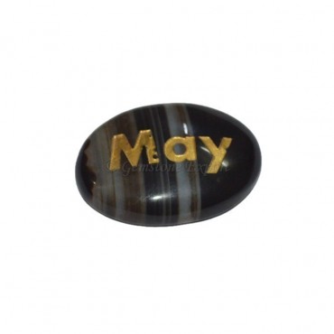 Black Onyx may  Engraved Stone