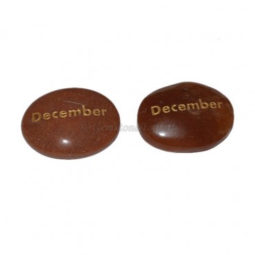 Peach Aventurine December  Engraved Stone