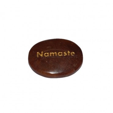 Peach Aventurine Namste Engraved Stone