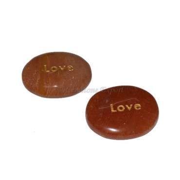 Peach Aventurine Love Engraved Stone