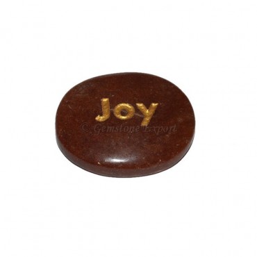 Peach Aventurine Joy Engraved Stone