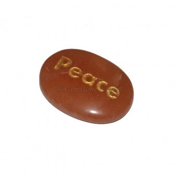 Peach Aventurine Peace Engraved Stone