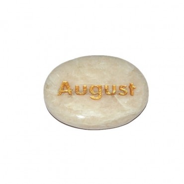 Moon Stone August  Engraved Stone