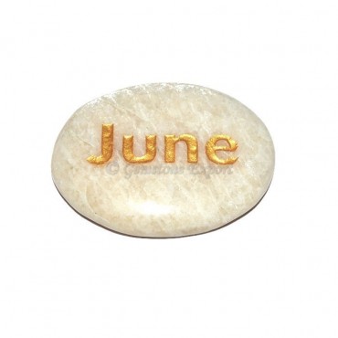 Moon Stone June  Engraved Stone