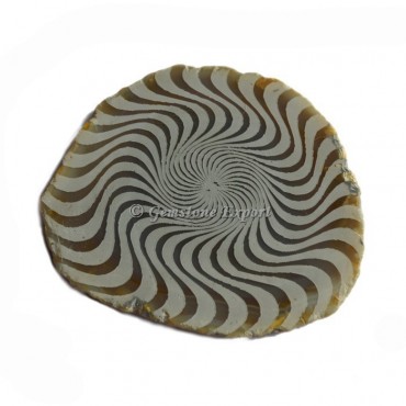 Engraved Wave Design On Agate Slice