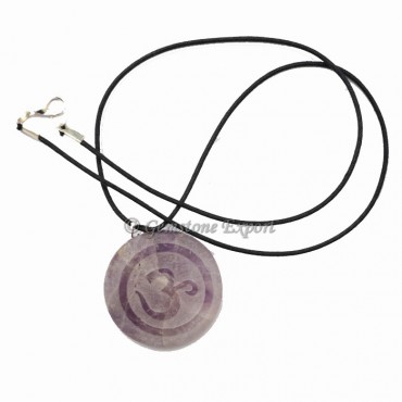 Amethyst Om Pendants