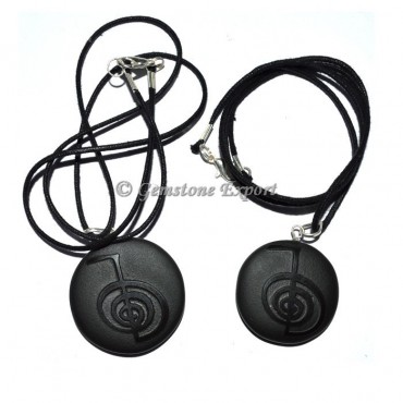 Black Agate Embossed Choko ReikI pendants