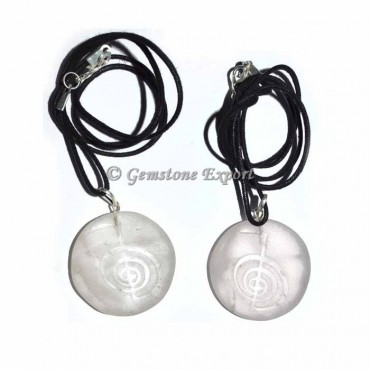 Rose Quartz Choko Reiki Embossed Pendants