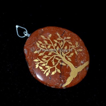 Engraved Red Jasper Pendants