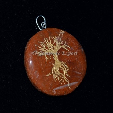 Tree of Life Red Jasper Pendants