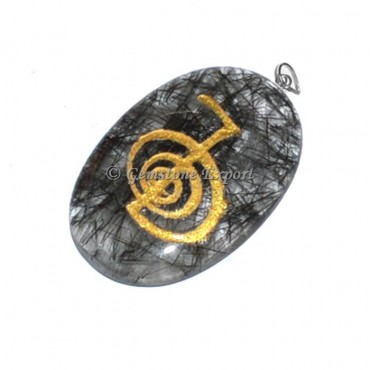 Black Rutile Choko Reiki Pendants