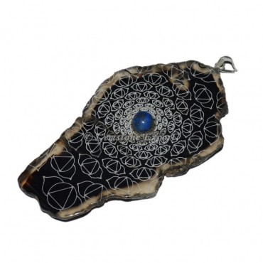 Brow chakra Slice With Lapis Lazuli Stone Pendants