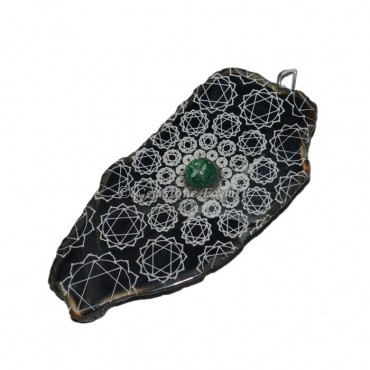 Heart Chakra Slice With Green Aventurine Stone Pendants