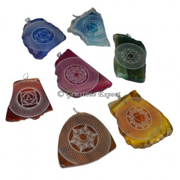 Assorted Chakra Slice Pendants