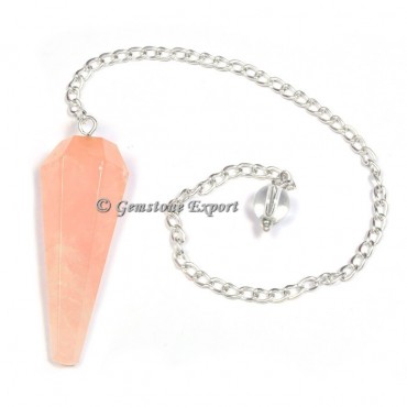 Rose Quartz Faceted Pendulum