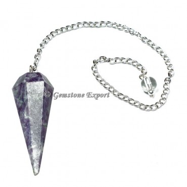 Lepidolite Faceted Pendulum