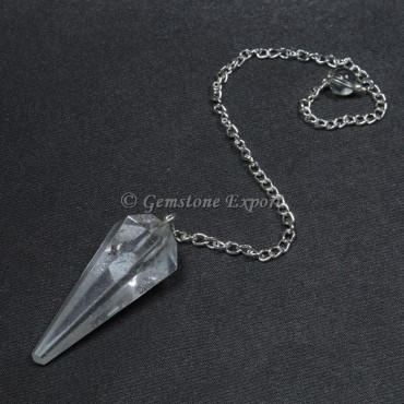 Crystal Quartz Faceted Pendulum