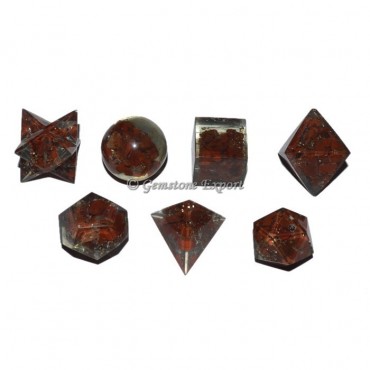 Red Jasper Orgone Energy Sacred Geometry Set