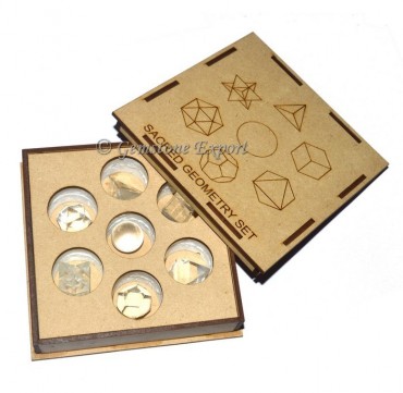 Crystal Quartz Sacred Geometry Set With Square Gift Box