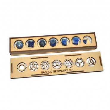 Lapis Lazuli Sacred Geometry Set With Transparent Gift Box