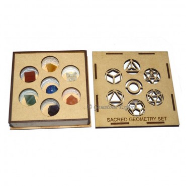 7 Chakra Scared Geometry Set With Transparent Square Gift Box