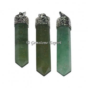 Green Aventurine Cap Pencil Pendants