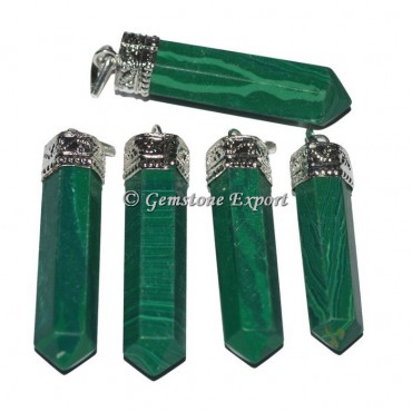 Synthetic Malachite Cap Pencil Pendants