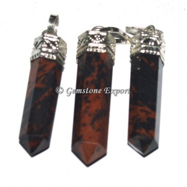 Mahogany Obsidian Cap Pencil Pendants