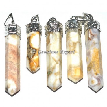 Cobra Skin Jasper Cap Pencil Pendants