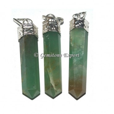 Green Aventurine Cap Pencil Pendants