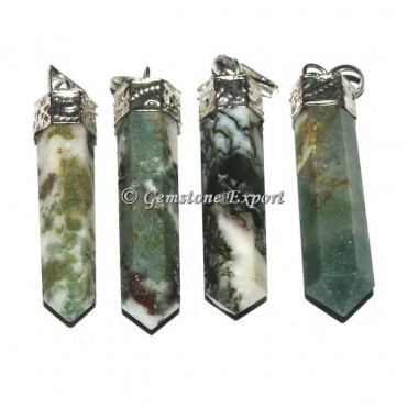 Tree Agate Cap Pencil Pendants