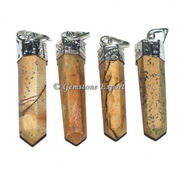 Picture Jasper Cap Pencil Pendants