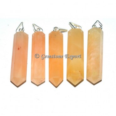 Orange Aventurine Pencil Pendants