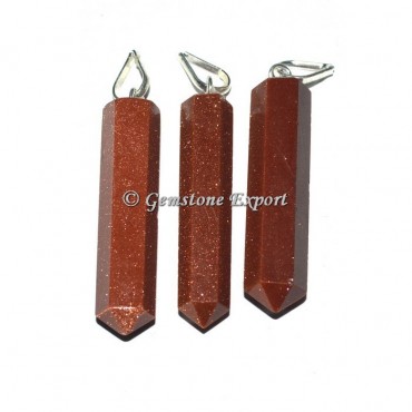 Brown Sunstone Pencil Pendants