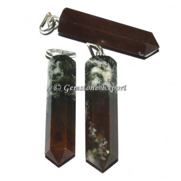 Pink Moss agate Pencil Pendants