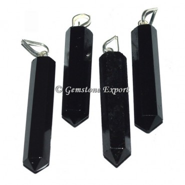 Black Agate Pencil Pendants