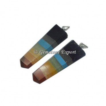 7 Chakra Bonded Flat Pencil Pendants