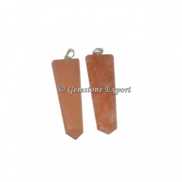 Peach Aventurine Flat Pencil Pendants