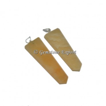 Yellow Aventurine Flat Pencil Pendants