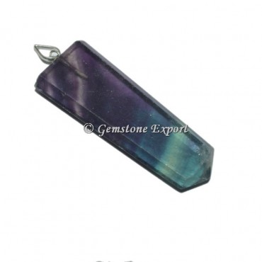 Multi Fluorite Flat Pencil Pendants