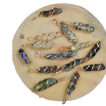 Mix Pencil Golden Wire Wrap Pendants