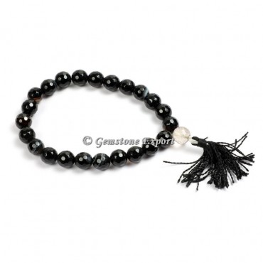 Faceted Black Onyx Yoga Bracelets