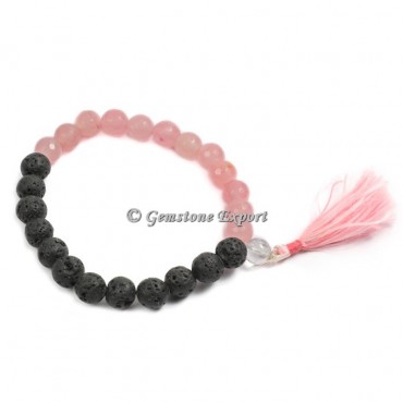 Lava With Rose Quartz Yoga Bracelets