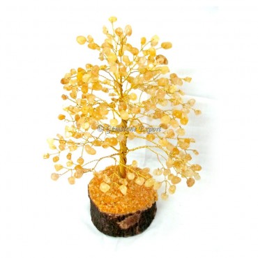 Yellow Quartz Chips Stone Tree